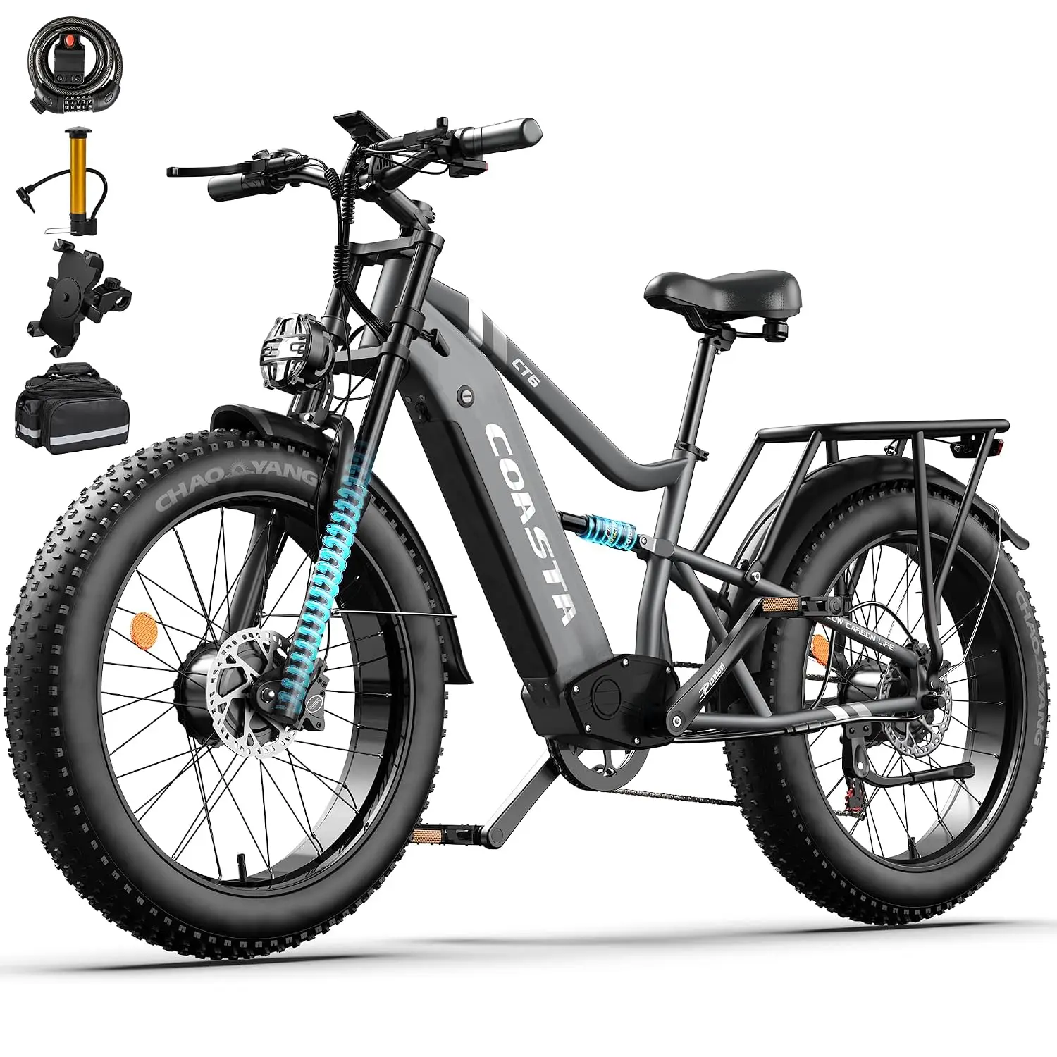 Dual Motor Electric Bike 26'' Fat Tire 40 MPH Fast Adult Off-Road Mountain, Customized