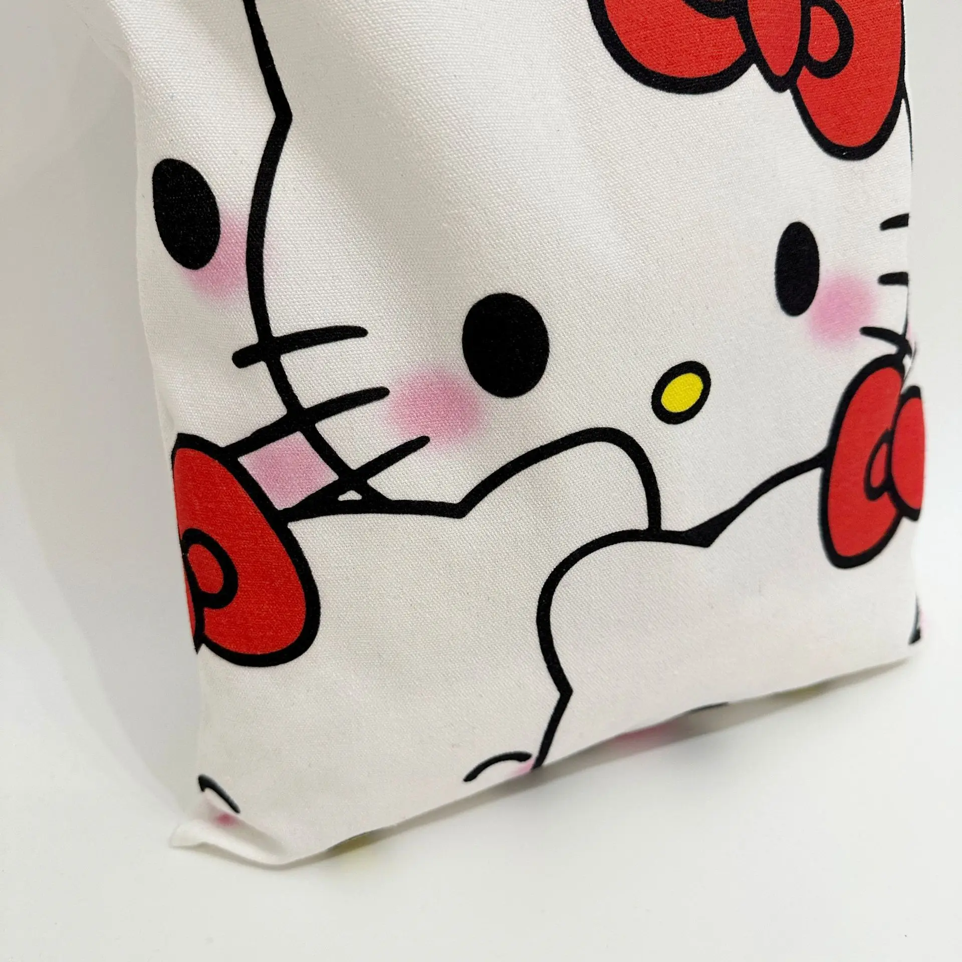 Bolsa de lona de hello kitty Sanrio, bolso de hombro portátil de dibujos animados Kate cat, bolsa de compras japonesa ligera y de gran capacidad,