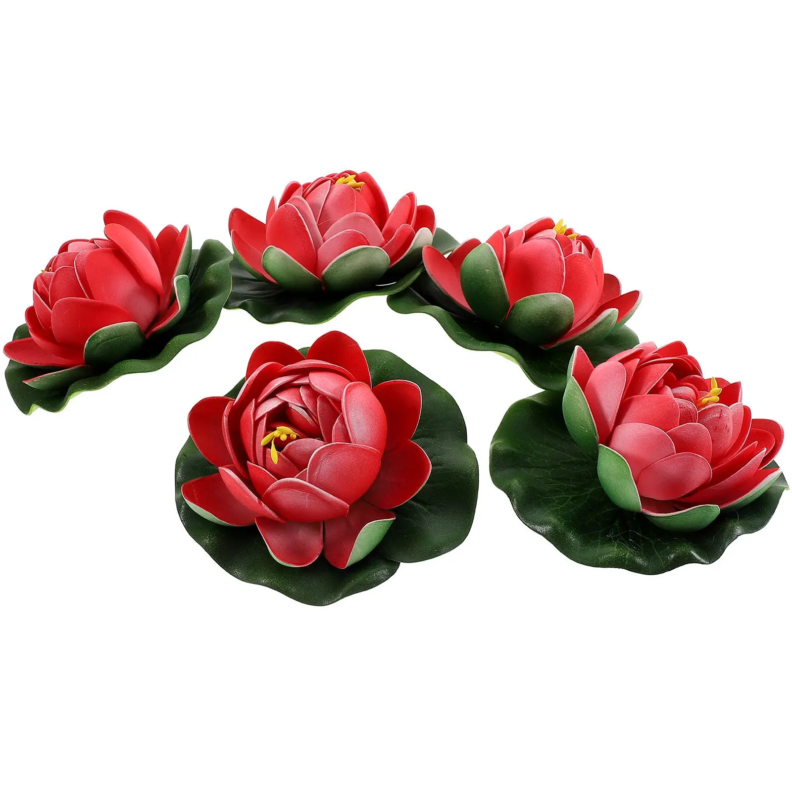 

5 Pcs Artificial Flowers 10cm Pink Half Open Reusable Decor for Pond Garden Pool Home Plant Decor Simulation Flowers