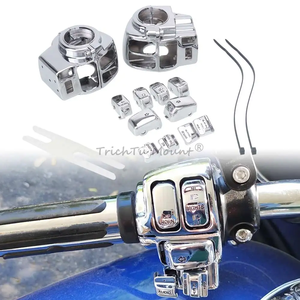 

Motorcycle Switch Housings Handlebar Controls Switch Caps Cover For Harley Road King Electra Tri Glide Ultra Classic CVO 96-2013