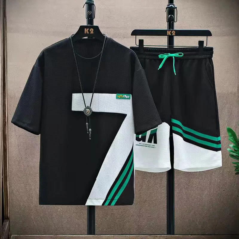 Summer clothing for high school and junior high school students, quick drying short sleeved t-shirt, sports suit for boys, teena