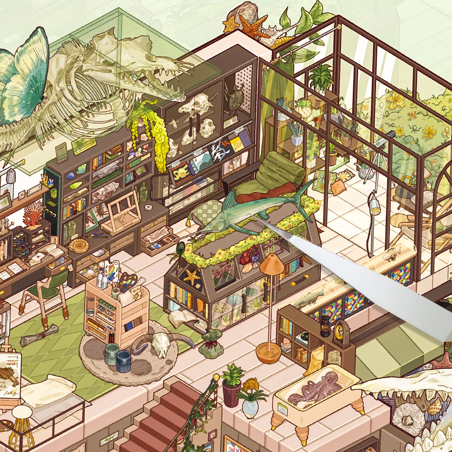 Kawaii Fashion Building 3D Sample search Landscape Sticker DIY Pocket Cabin Scene festival gift