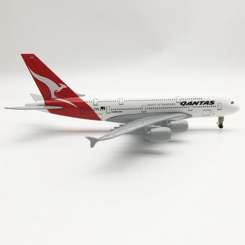 20cm Alloy Metal Air Australian Qantas AIRBUS 380 A380 Airlines Airplane Model Diecast Air Plane Model Aircraft w Landing Gears