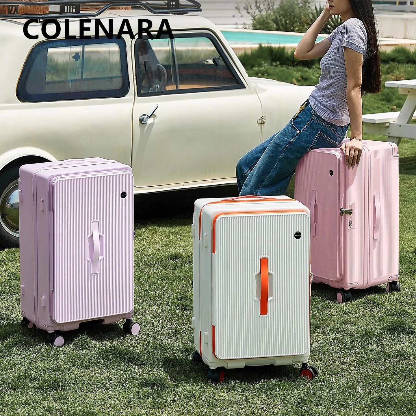 COLENARA Suitcase on Wheels Oversized Capacity Trolley Case 20