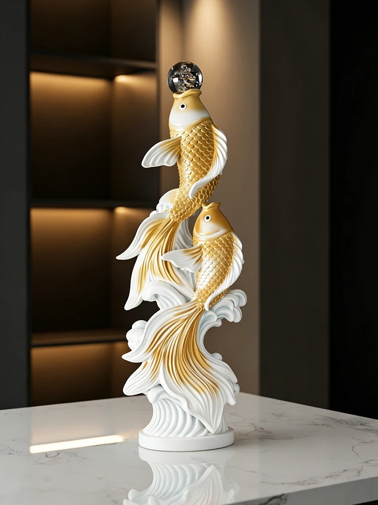 Every Year, There Are Fish Statue Decorations Living Room,Foyer,TV Cabinet,Art Sculptures,Ornaments Gifts