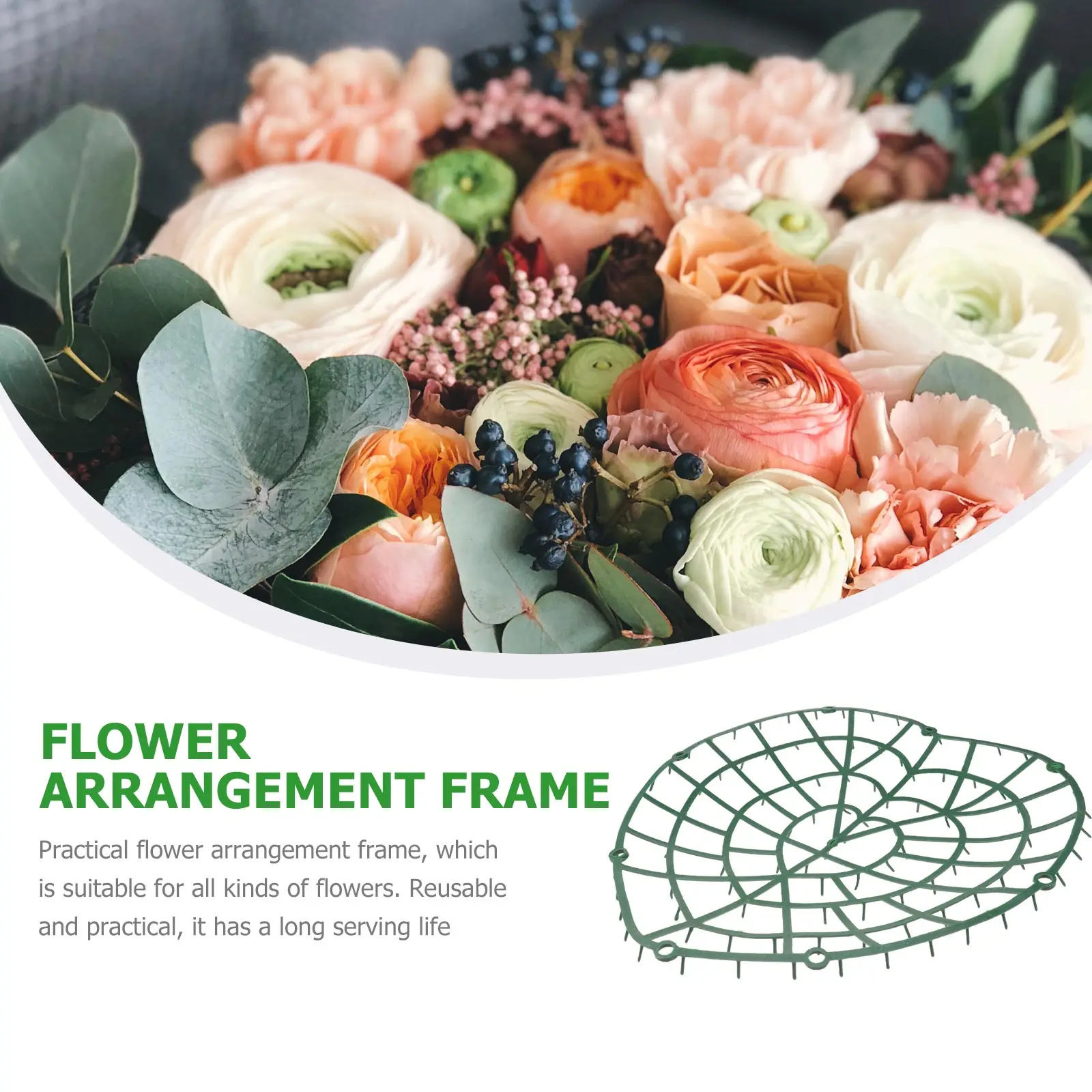 

3pcs Plastic Flower Arrangement Frame Reusable Wedding Floral Grid Wall Holder Smooth Bases For Family Gift Decor