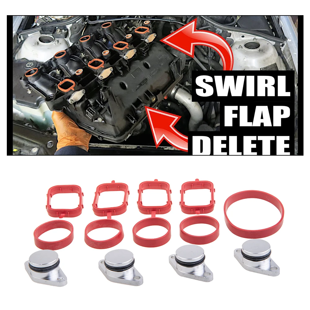 4Pcs Car Set Swirl Flap Bungs 22mm/33mm Diesel Spiral Valve Panels Shutters Seals For BMW M47 E71 E46 320d