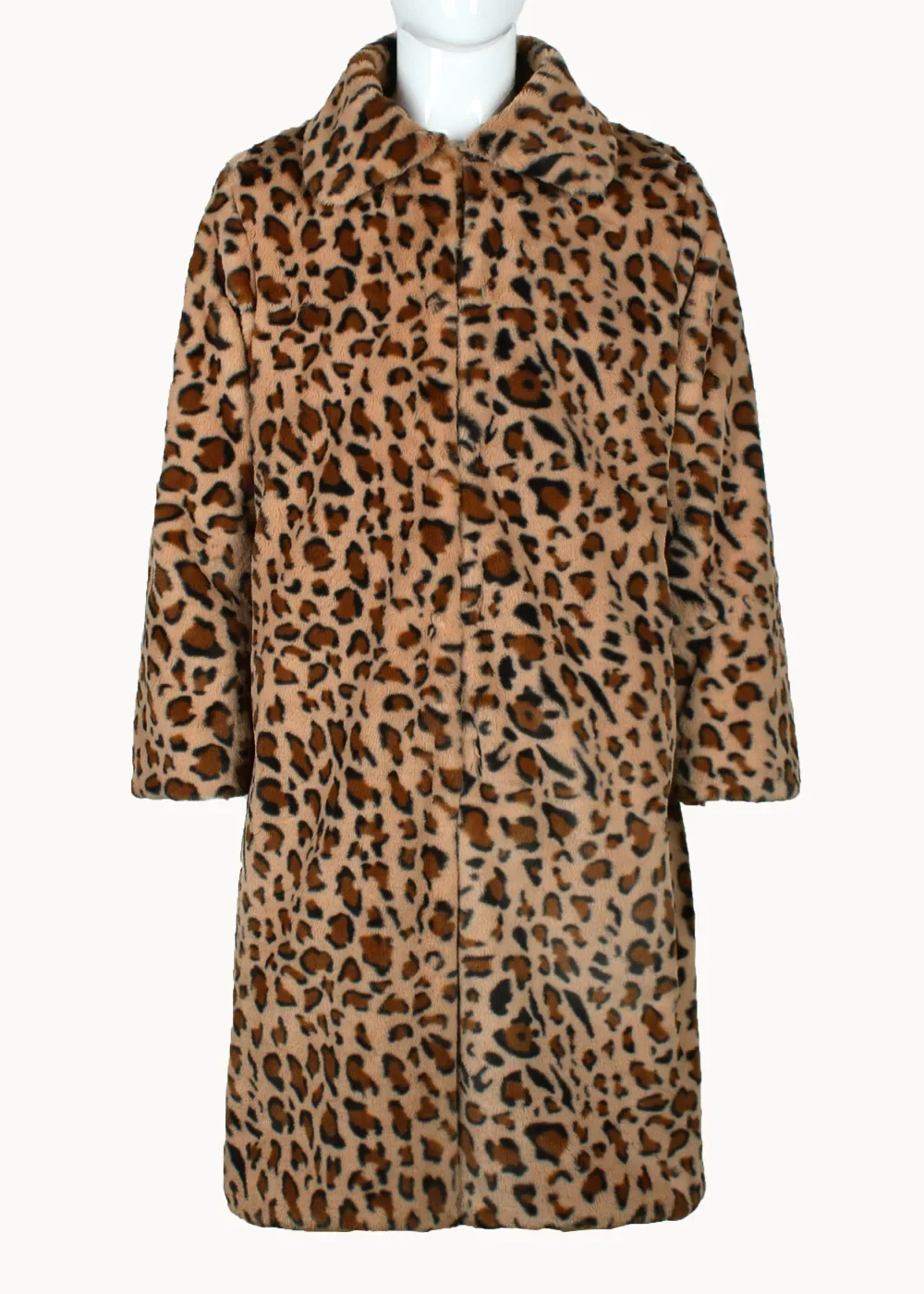 Men Faux Fur Jacket Leopard Coat Winter Thick Long Sleeve Warm Shaggy Outerwear Luxury Fur Long Jacket Bontjas Jackets Mens