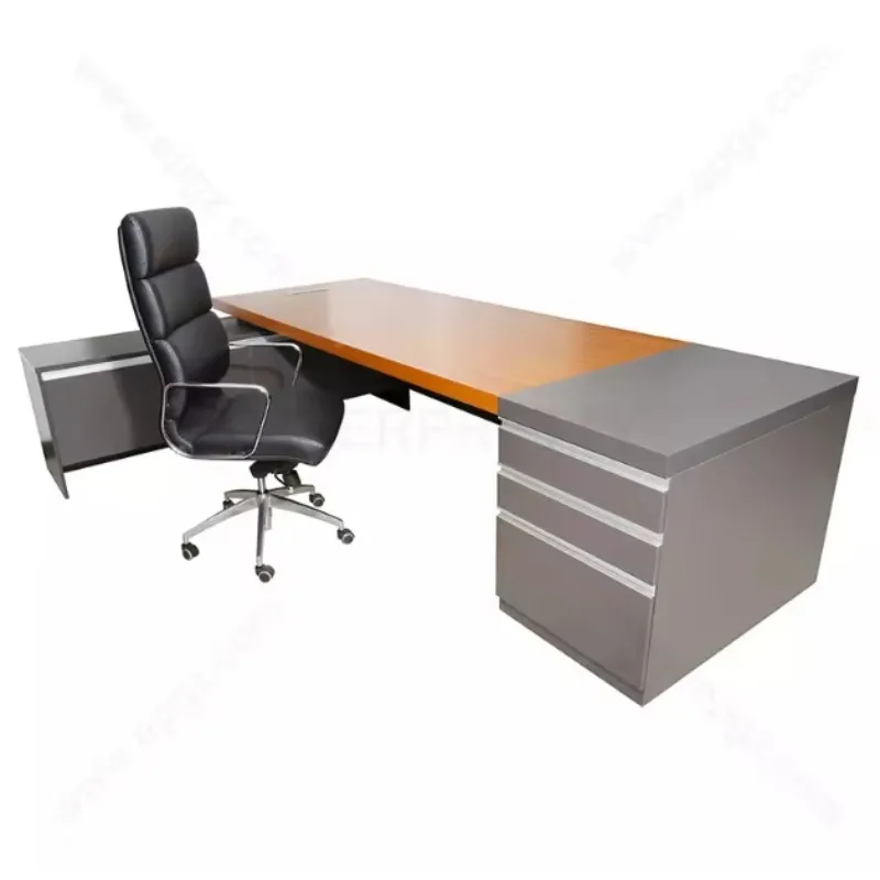 Moderner Design-Bürotisch aus Holz, Manager-Boss-Bürotisch, Design-Chefschreibtisch für den Bürogebrauch