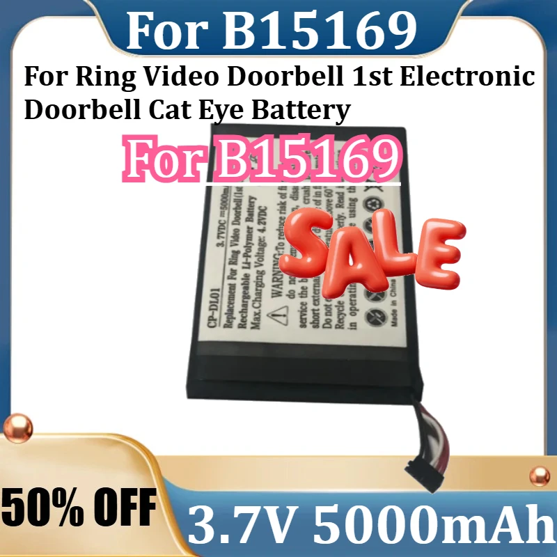 

For Ring Video Doorbell 1st Electronic Doorbell Cat Eye Battery New B15169 3.75V 5000mAh High Quality Battery