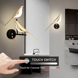 Indoor Touch Switch LED Wall Lamps Wall Lighting Fixture for Bedside Bedroom 360° Rotation  LED Wall Sconce for Living Room Home