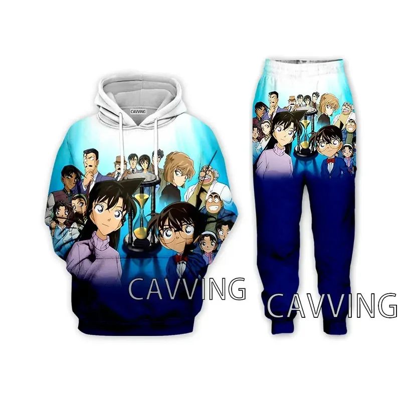 New Fashion Women/Men's 3D Print  Detective Conan  Hooded Sweatshirts + Pants Trouser Suit Clothes Two-Pieces Sets   R01