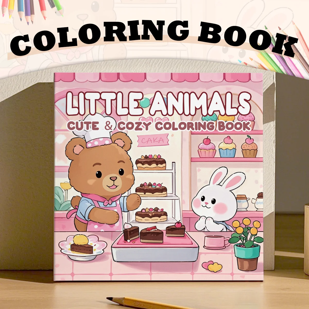 LITTLE ANIMALS Coloring Book for Adult Featuring Cute Cozy Daily Activities for Educational DIY Relaxation Children Drawing Book
