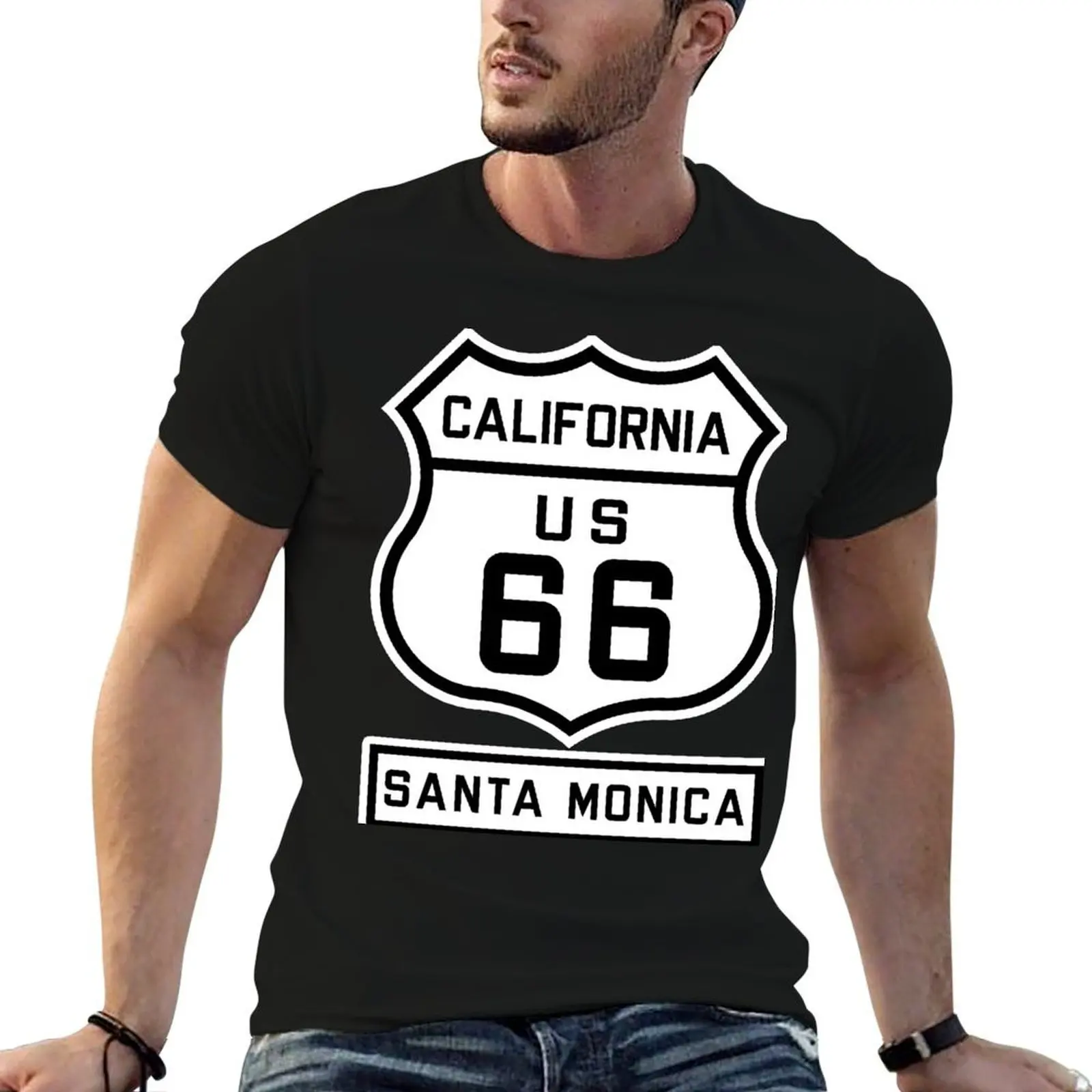 

Road Monica t - mens t Santa shirt Historic 66 - graphic t shirts shirt man The graphic Route T-Shirt Mother graphic man