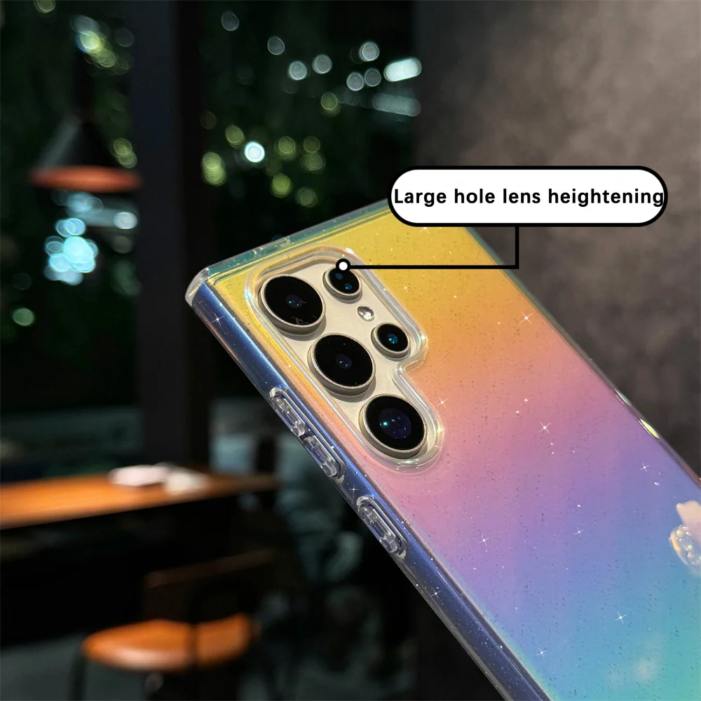 Градиентная блестящая магнитная беспроводная зарядка для чехла Magsafe для Samsung Galaxy S25 S24 S23 S22 Ultra Plus FE Clear Cover