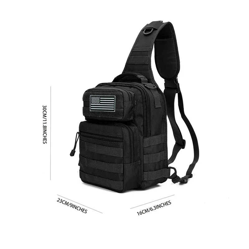 Tactical Outdoor Messenger Bag Mens Solid Color Wear-resistant Hiking Travel Backpack Male Multifunctional Tactical Chest Bag