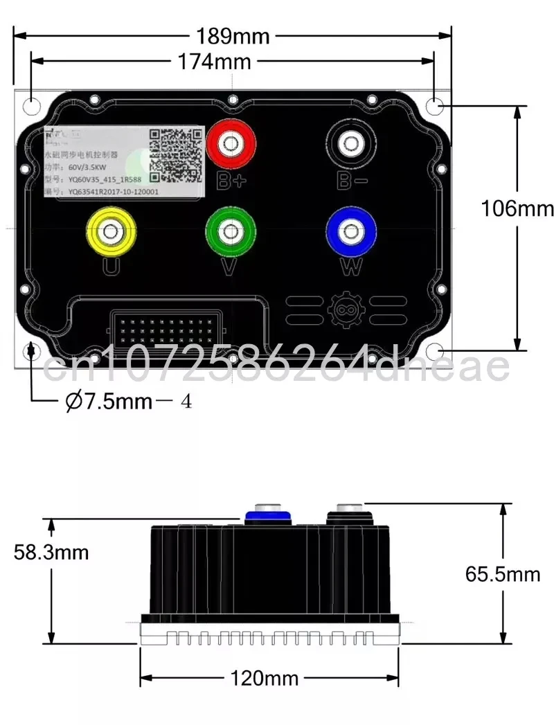 138-C 3000W High Torque Mid-Train Internal Gear with Fardrive Controller ND72490/72530 for E-Vehicle Electric Motorcycle