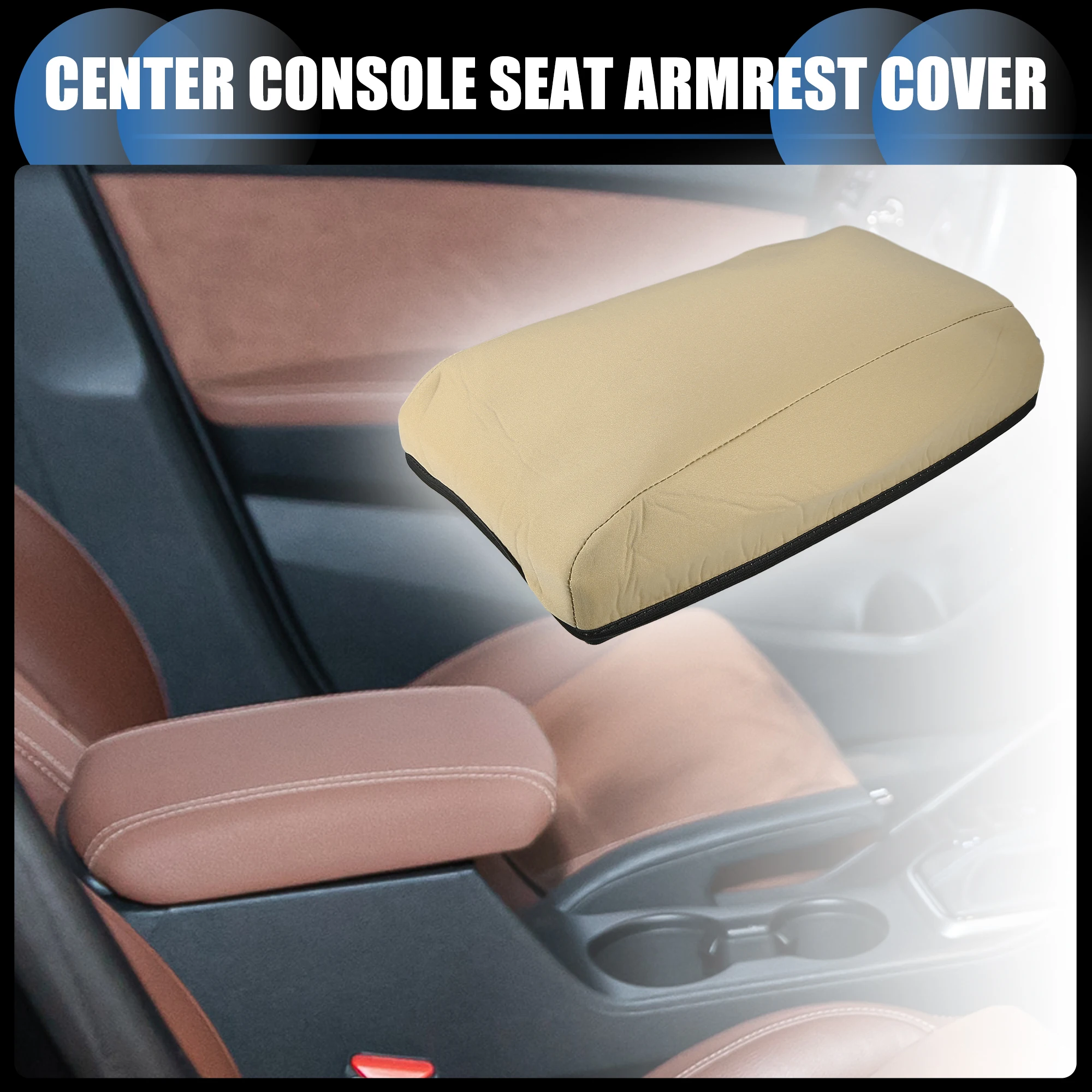 UXCELL Armrest Protector Cover Pad for Hyundai Tucson 2015 2016 2017 2018 Light Brown
