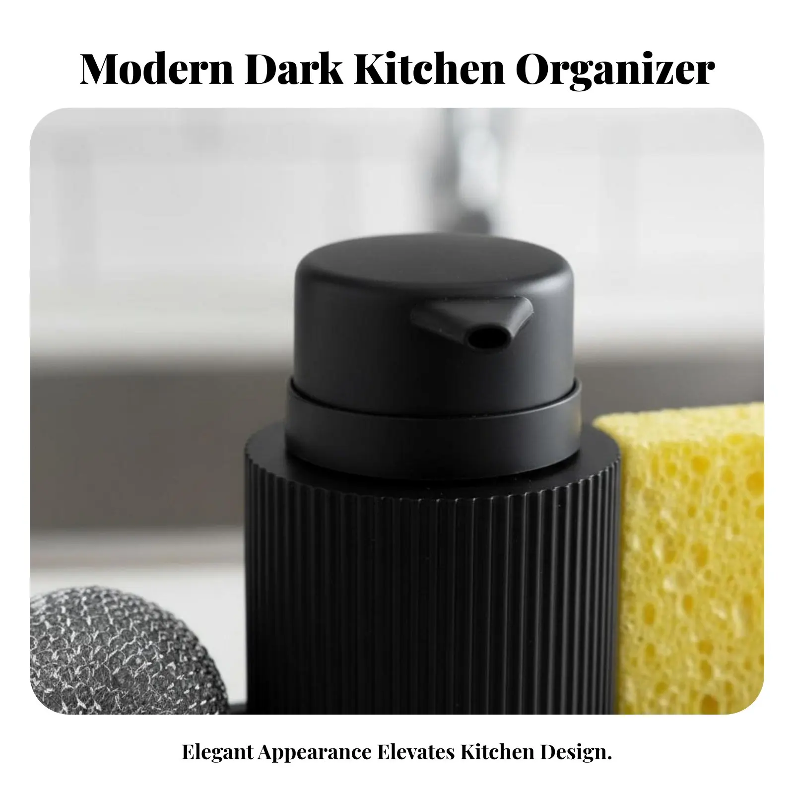

Kitchen Sink Organizer Set Drainage Holes Dish Soap Dispenser Sponge Holder Kitchen Sink Holder Organizer 280ml Capacity
