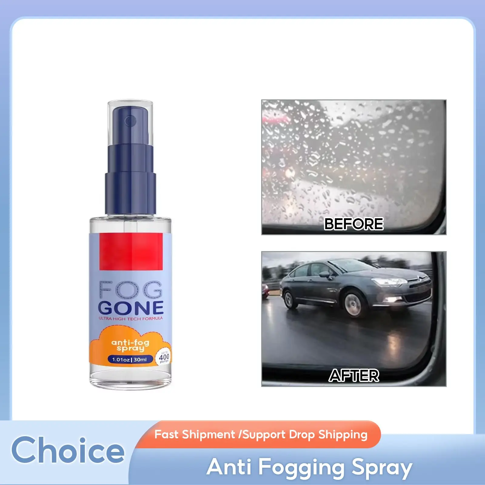 

Anti Fogging Spray Glasses Lens Effective Cleaning Vehicle Windshield Glass Mirrors Prevent Remove Fog Household Defogger Fluid