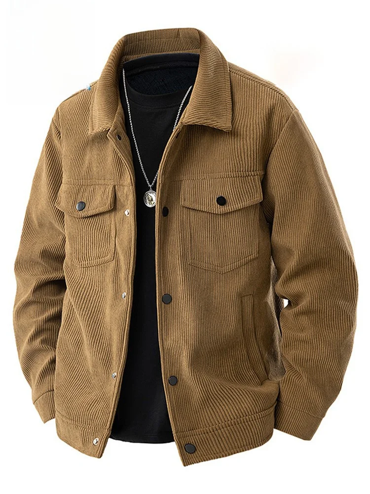 

Jeanswest American Retro Corduroy Workwear Jaet Loose Casual Outerwear for Men Spring Season Versatile Youth Faion