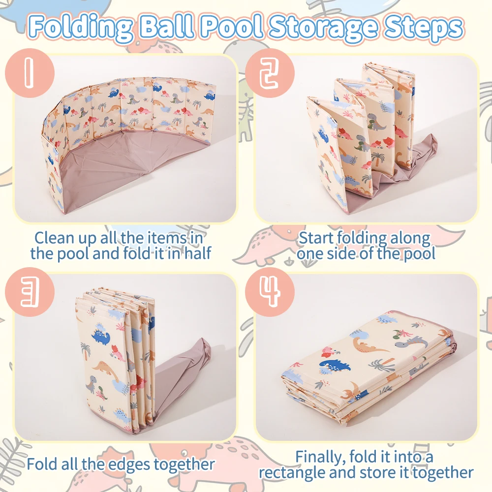 1개 100cm 접이식 드라이 풀 볼 풀 베이비 볼 풀 놀이터 장난감 어린이 생일 선물 파티 장식