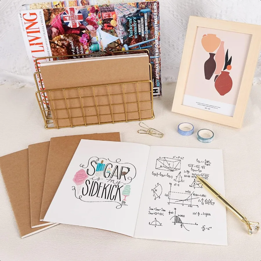 48 cuadernos Kraft en blanco, diarios a granel para 60 páginas, 80GSM, 8,3X5,5 pulgadas, juego de diarios de viaje para viajeros, estudiantes y oficinas
