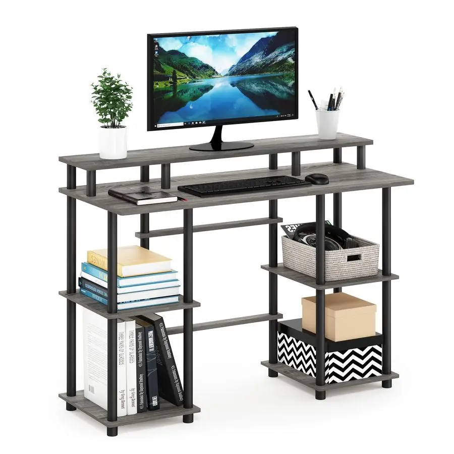 

TurnNTube Computer Desk, French Oak Grey Black
