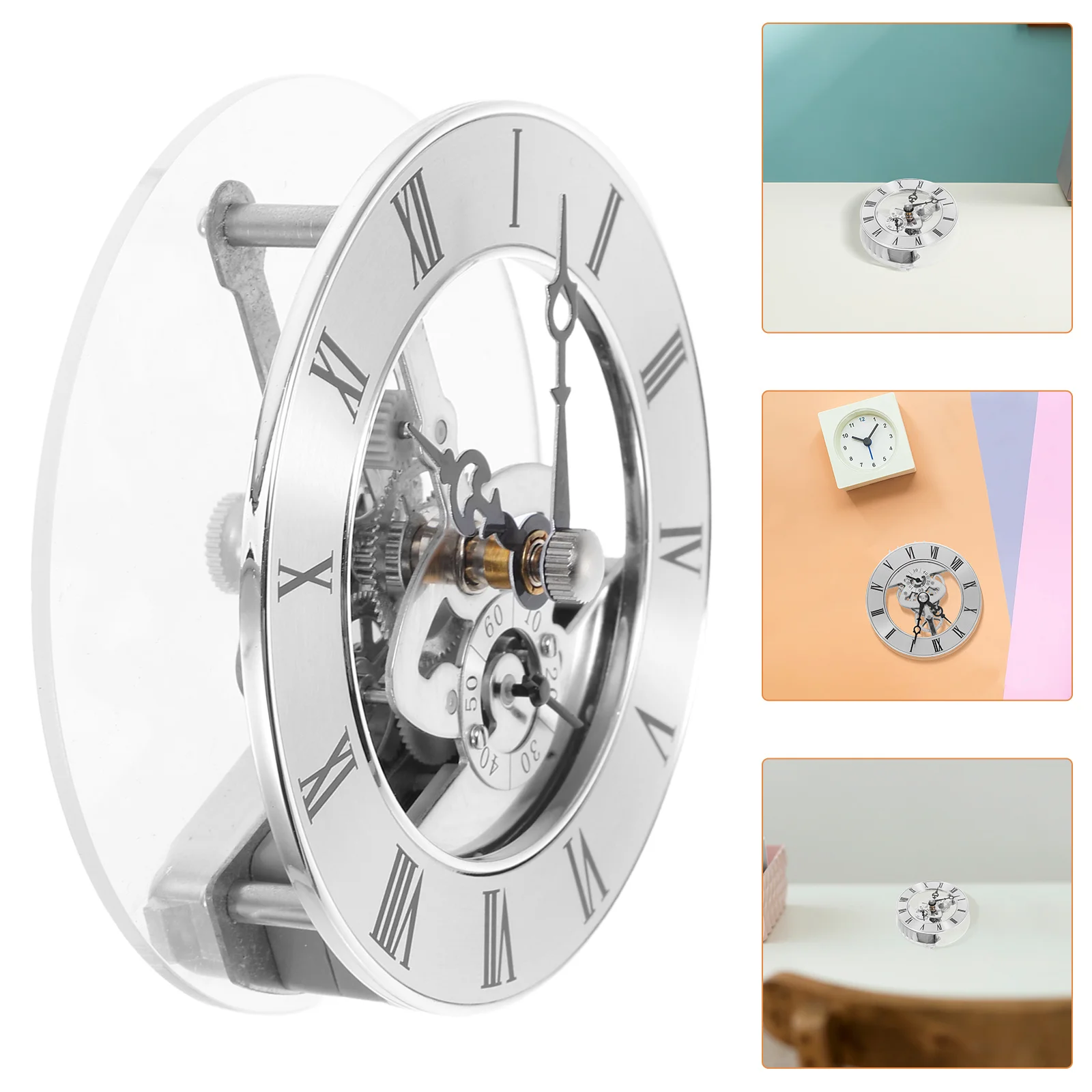 

Transparent Clock Gear Insert 86Mm Round Quartz Movement Roman Numerals DIY Wall Clock Repair Replacement Parts