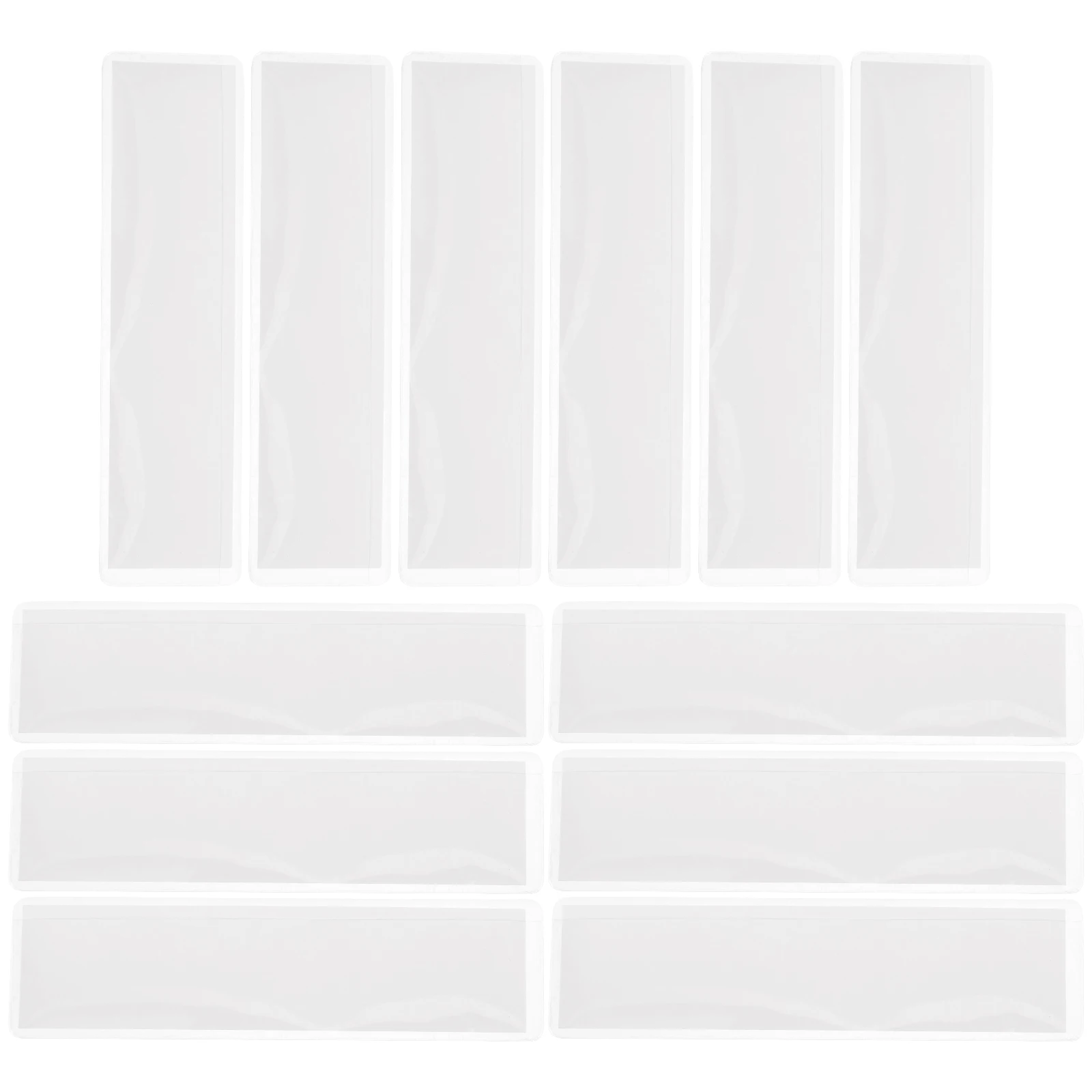 

1 set 12 Acrylic Wall Nameplates 50 White Cards Transparent Label Holders for Office Libraries Shelves PVC Pockets Index Card