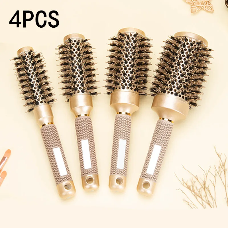 1/4PCS Professional Round Hair Comb Brush Hairdressing Curling Hair Brushes Ceramic Barrel Comb For Blow Dry Salon Styling Tools
