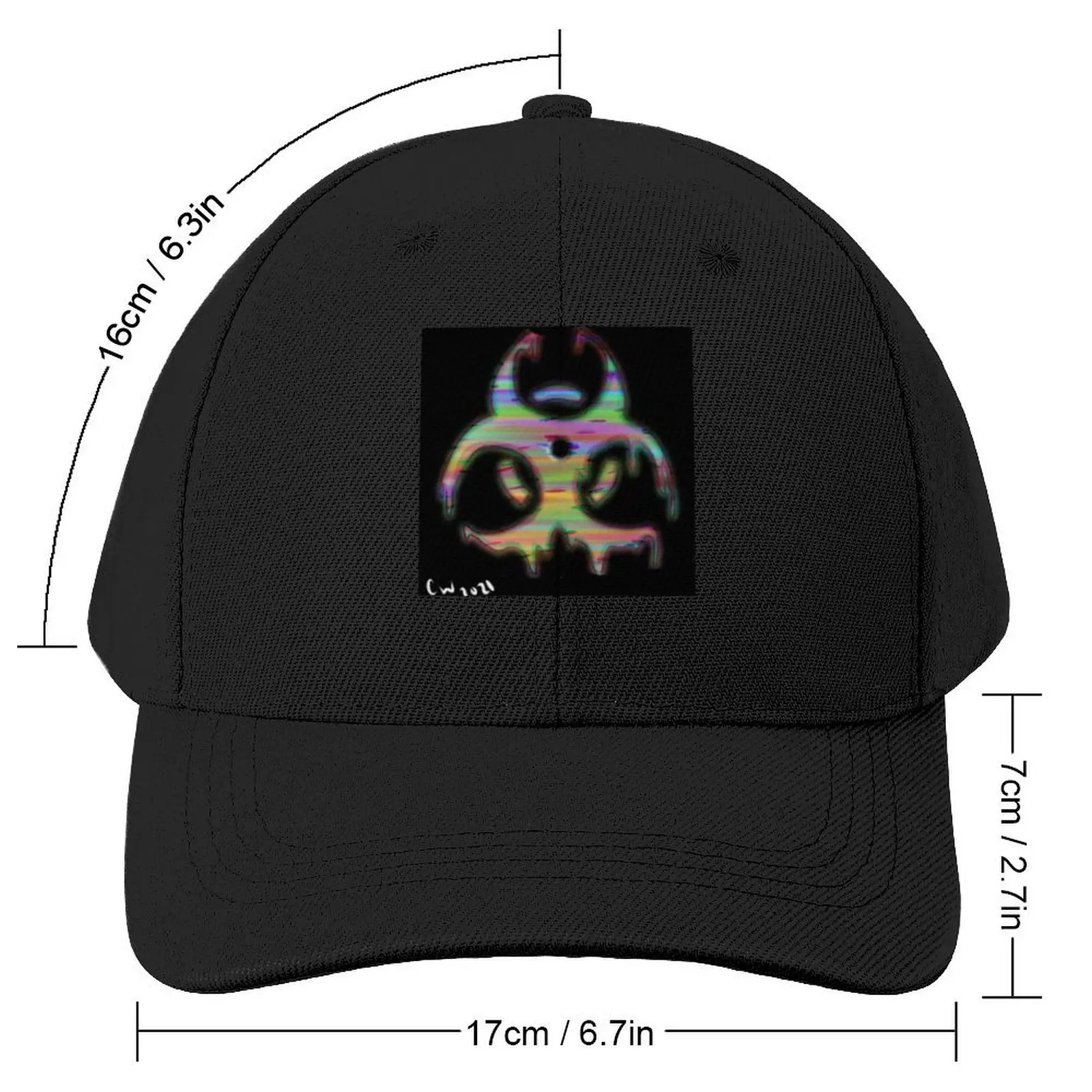 Glitchy Biohazard Baseball Cap custom Hat Military Cap Man Mens Women's