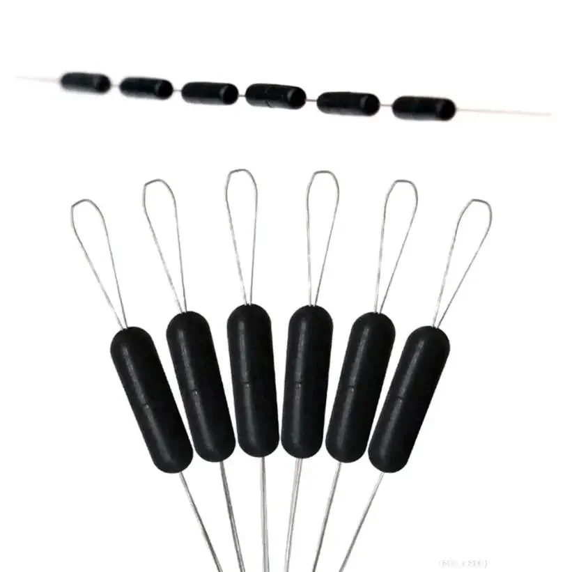 10 Gruppen (60 Stück) 0,4-8,0 #   Angelschnur Stopper Silikon Space Bean Stopper Angeln Float Anti-Strang Angeln Bobber Float