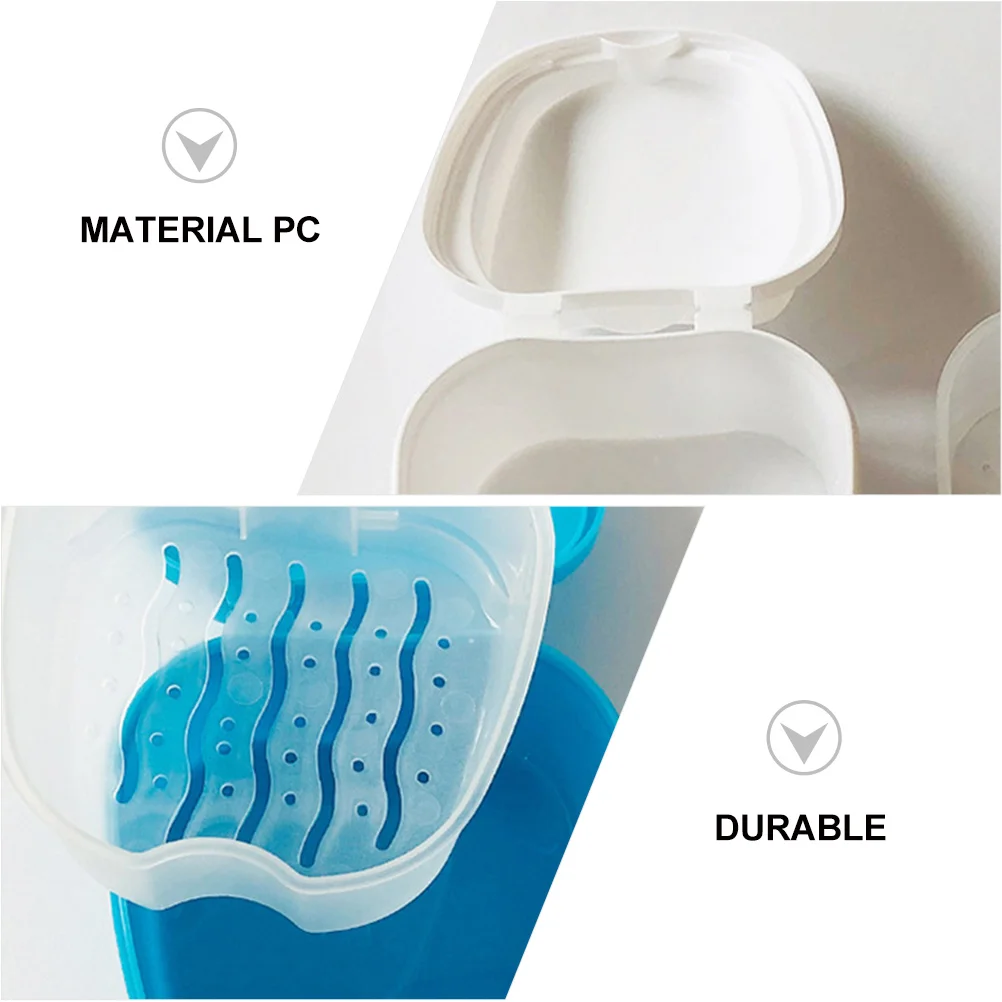 

3pcs Denture Boxes Fake Teeth Storage Cases For Orthodontic Cleaning Portable Travel Dental Retainer Container False Teeth