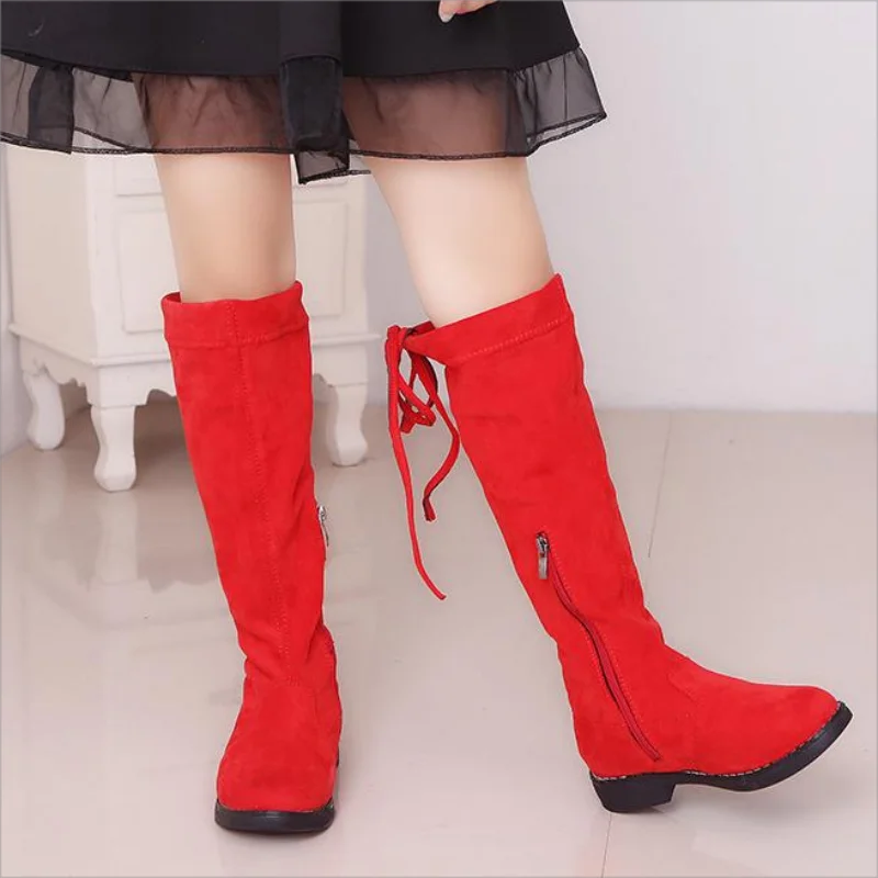 

Fur Kids Snow Boots Winter Female Fashion Boots Girls Princess Knee-length Long Boots Child Casual Sport Shoes Hot Sneakers