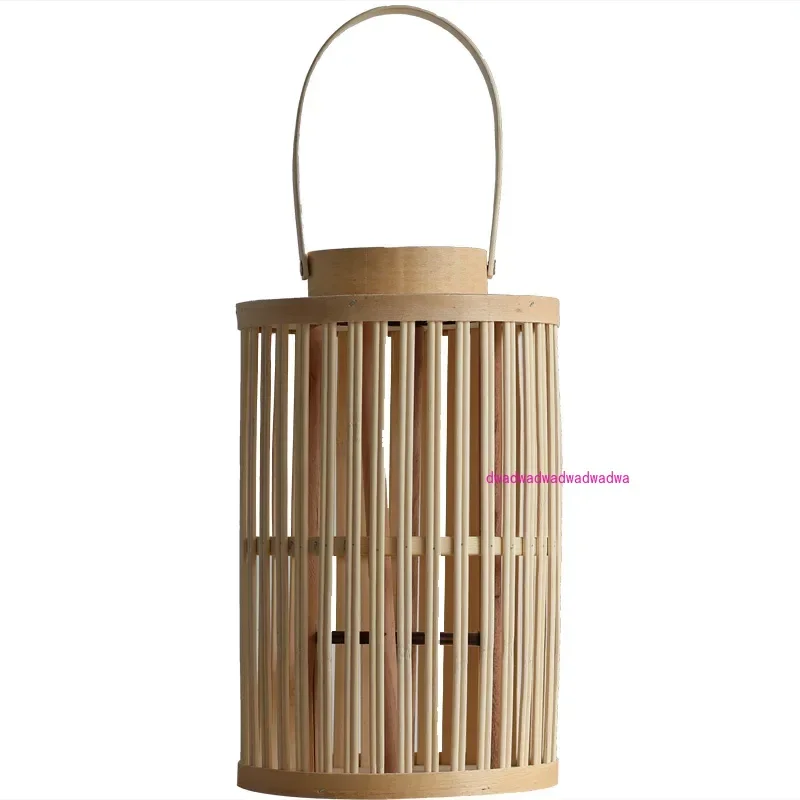 

bamboo woven floor-to-ceiling wind lamp new Chinese style living room bedroom candle candle holder retro B & B hotel ornament
