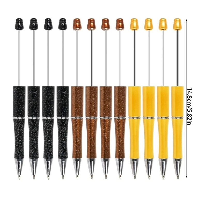 K1AA 12x DIY Beads Pens Making Kits Smooth Writing Pen Beadable Pens Kits for School