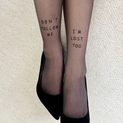 Women letter Sexy Stockings JK Lolita Women Japanese Panty Pantyhose Underwear Party Lingerie Thigh Tattoo Tights