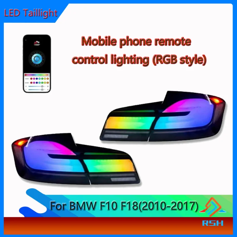 Rear Lamp For BMW 5 Series  F10 F18 RGB Taillight Assembly Old To New Tail Light Streamer Turn Signal Plug And Play Accessories