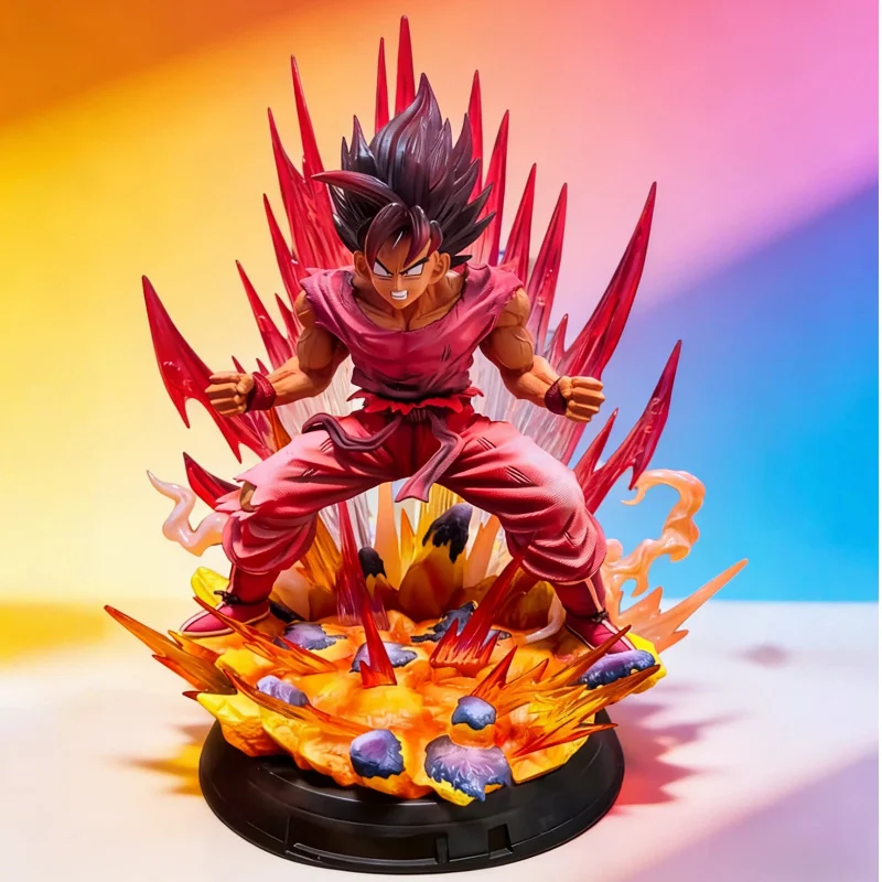 

Kaio-Ken Goku Figure Dragon Ball Anime Full Painted Collectible Statue Desktop Decor Birthday Gift For Anime Fans