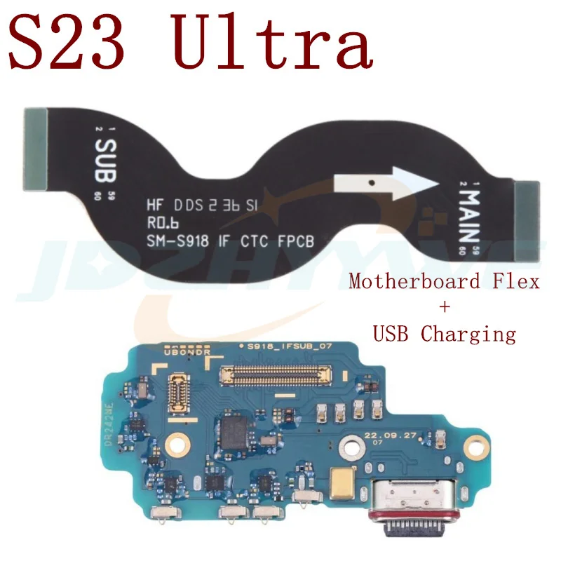 USB Charger Board For Samsung Galaxy S23 Plus Ultra S911 S916 S918 Main Motherboard Port Connector Dock LCD Flex Cable