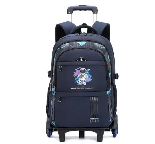 Sac à dos roulant pour enfants, sac d'école pour élèves du primaire sur roulettes, sac à dos d'école à roulettes pour garçons, sacs de chariot d'école