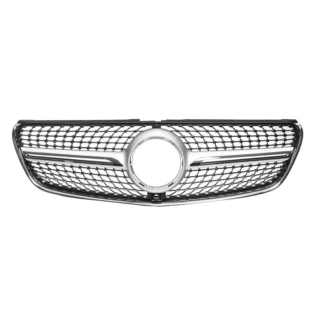 W447 Damond Grill Mesh Car Front Bumper Grill For Mercedes For Benz V Class W447 V250 V260 2015-2020 With Camera ABS Body Kit