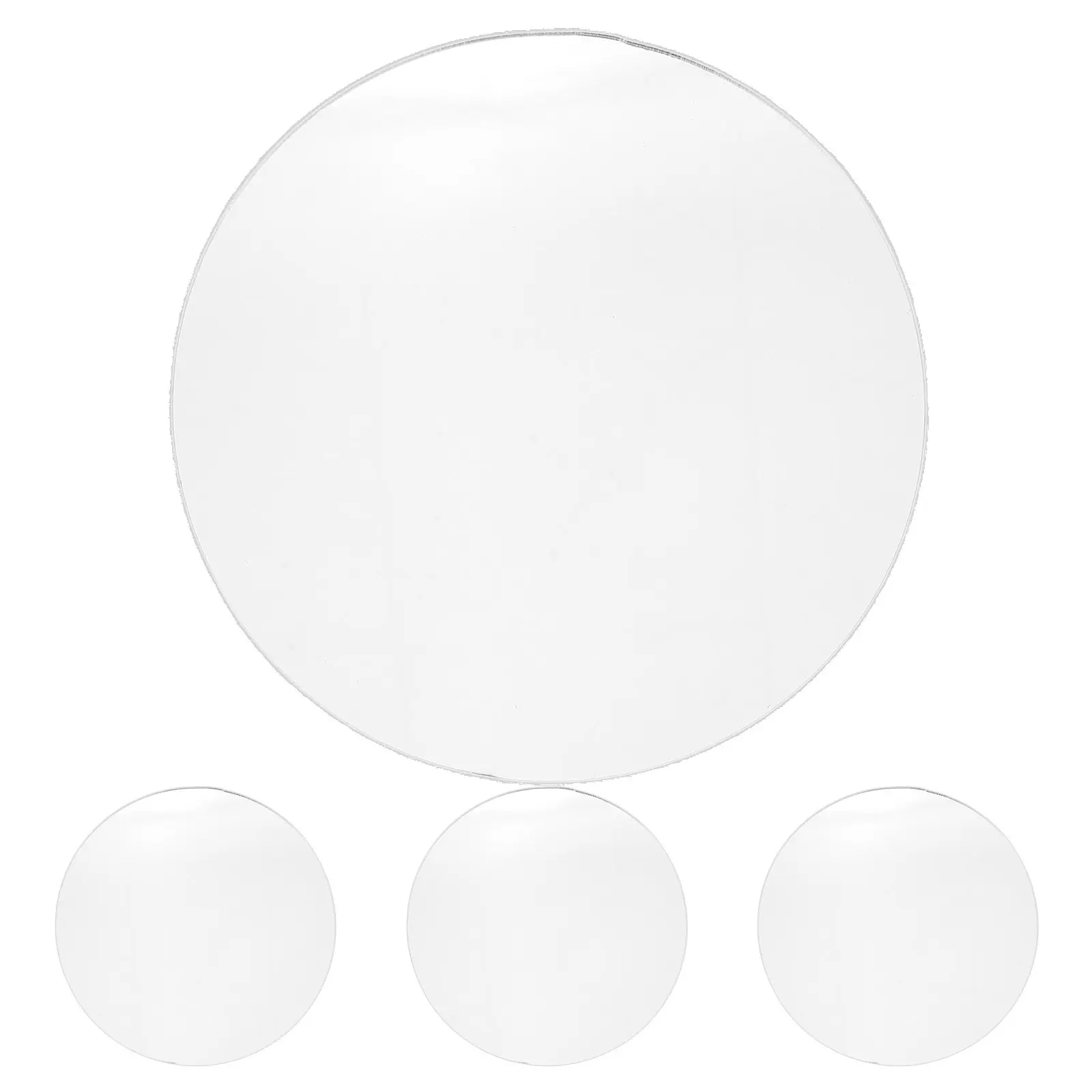 4Pcs Acrylic Makeup Mirror Lens Round Clear Replacement Mirror Sheets for Handheld Mirrors DIY Craft Projects Portable Travel
