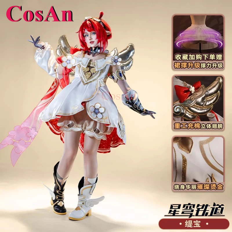 Kostium Cosplay CosAn Game Honkai: Star Rail Tribbie Eleganckie, Słodkie Mundurki Sukienki Damskie na Halloween Imprezę Przebranie S-XL