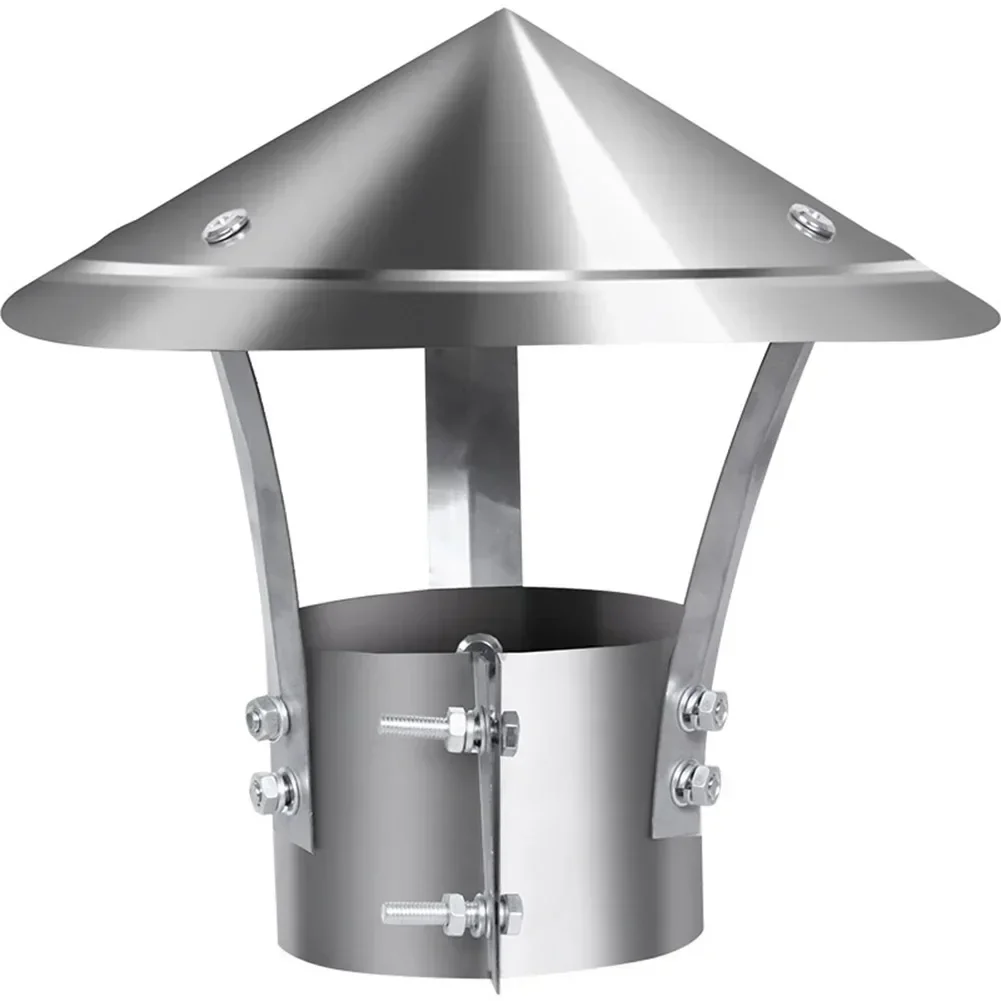 304 Stainless Steel Cap Fireplace Rain Hat Fireplace Accessory Versatile Use Windproof Design Effective Rain Protection