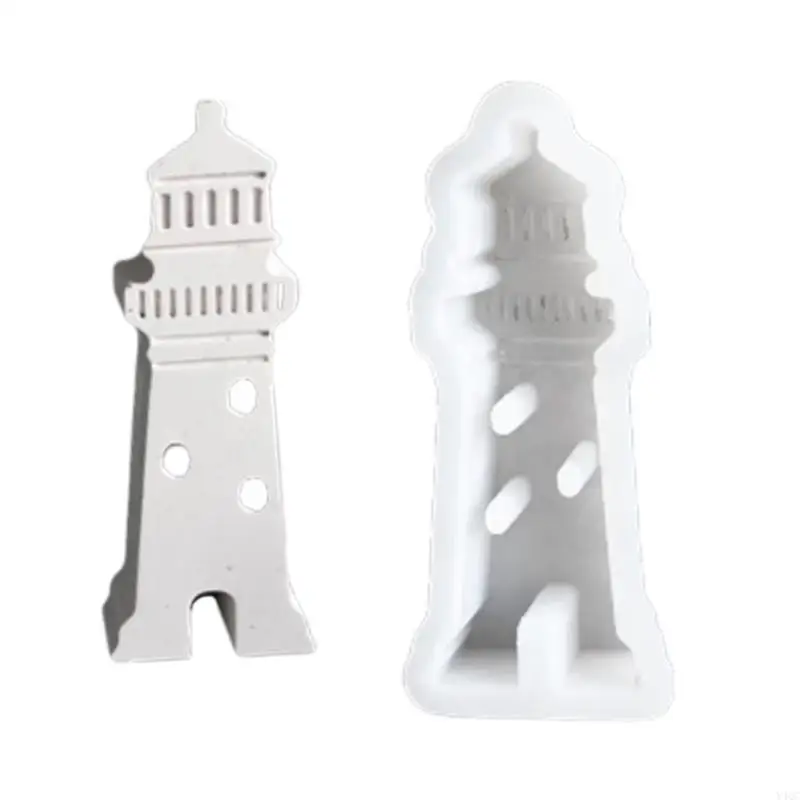 Lighthouse Ornament Rilicones DIY 공예 수지를위한 곰팡이 주조 양초 만들기 프로젝트 가정 장식 및 창의적 선물 Y4QC