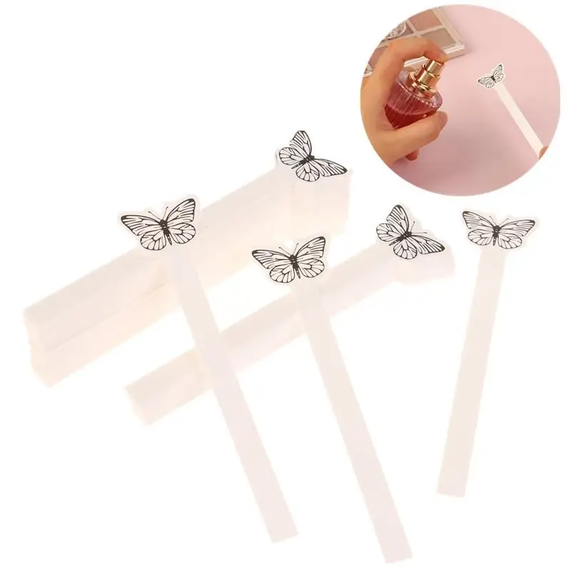 100pcs Creative Butterfly Shape Testing Aromatherapy Fragrance Perfume Essential Oils Test Tester Paper Strips