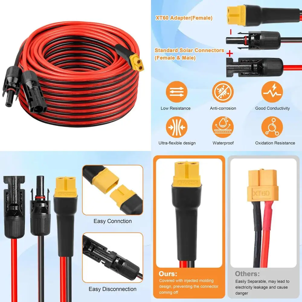 

Кабель-удлинитель 10AWG 50T XT60 (гнездо-штекер) для RC-аккумуляторов LiFePO4 и портативных электростанций