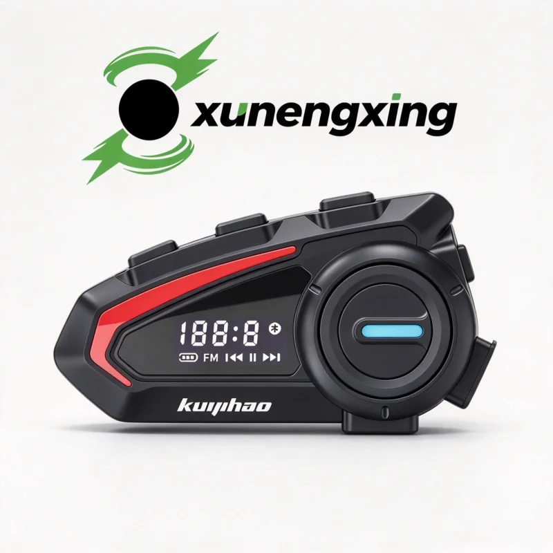 Motorcycle Helmet Bluetooth Headset with Screen Full Face Wireless Headphone Waterproof Long Battery Moto Riding Intercom Earp